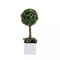 Green 16" ARTIFICIAL Mini Boxwood Ball Topiary Tree White PLANTER POT Party Home